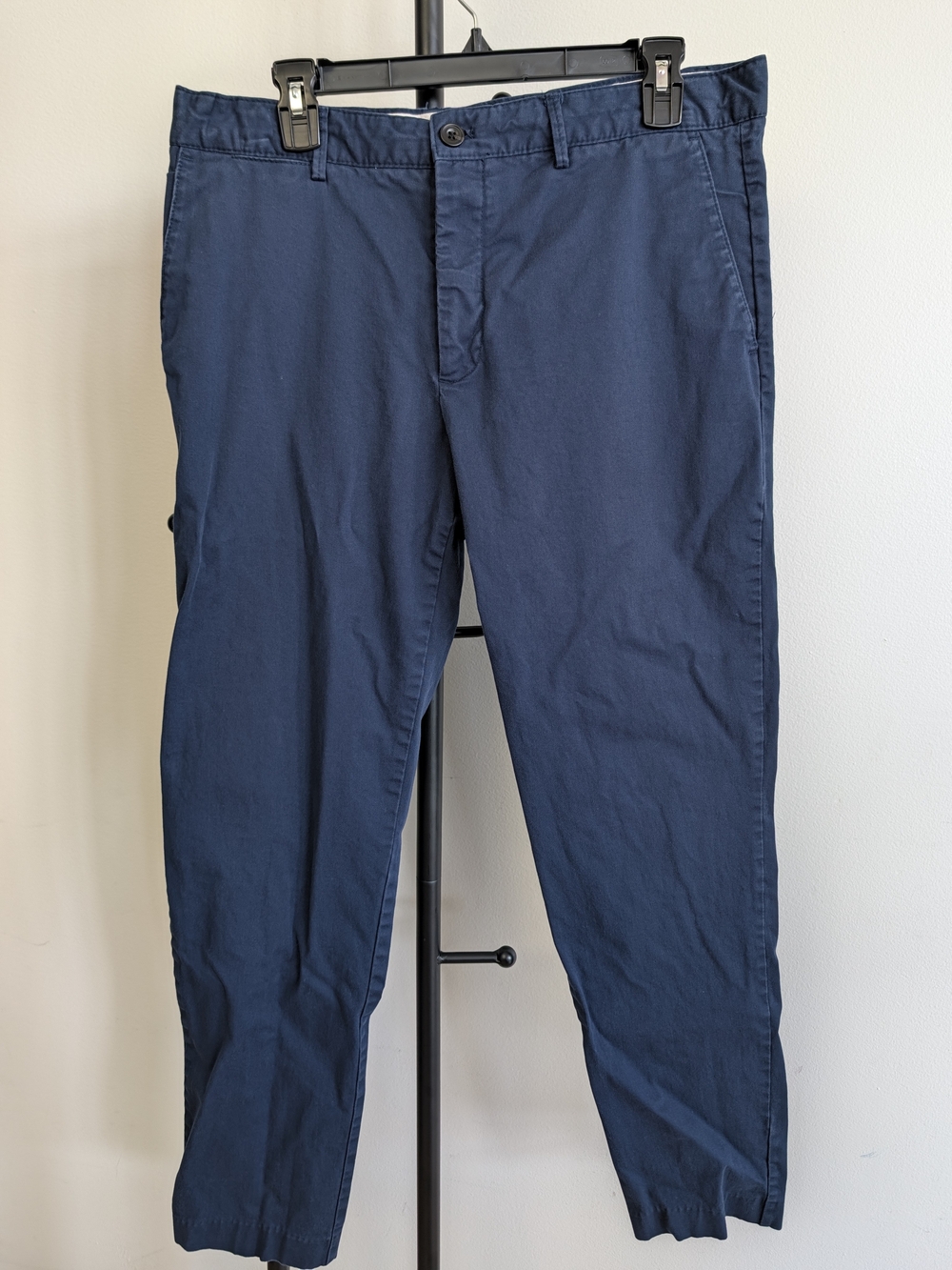 Zara Men's Dark Blue Cotton Chinos